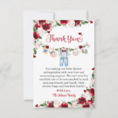 Eine kleine Sweetheart Valentine Boy Baby Dusche Dankeskarte (Vorderseite)