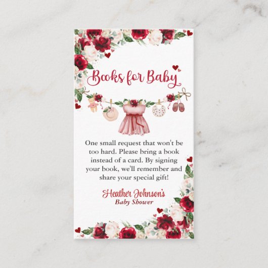 Eine kleine Sweetheart Valentine Girl Baby Dusche Begleitkarte (Vorderseite)