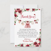 Eine kleine Sweetheart Valentine Girl Baby Dusche Dankeskarte (Vorderseite)