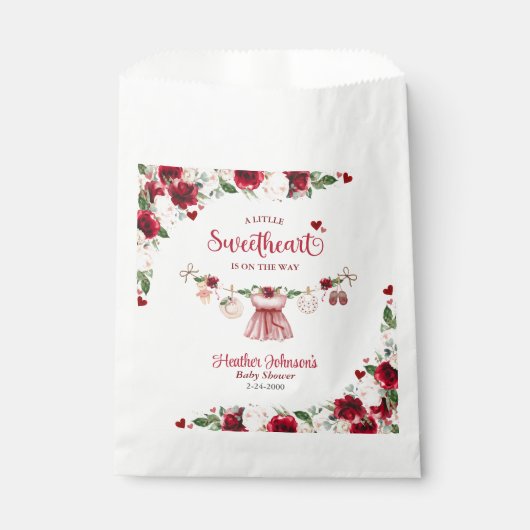 Eine kleine Sweetheart Valentine Girl Baby Dusche Geschenktütchen (Vorderseite)