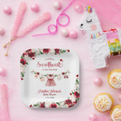 Eine kleine Sweetheart Valentine Girl Baby Dusche Pappteller (Party)