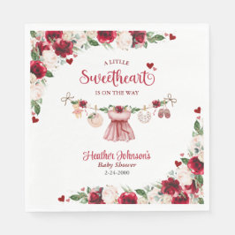 Eine kleine Sweetheart Valentine Girl Baby Dusche Serviette