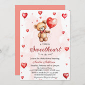 Eine kleine Sweetheart Watercolor Teddy Baby Dusch Einladung (Vorne/Hinten)