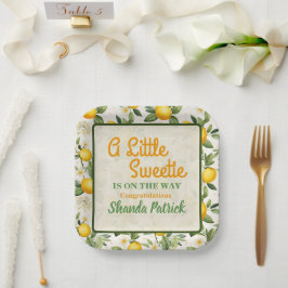 Eine kleine Sweetie Lemon Theme Baby Dusche Pappteller