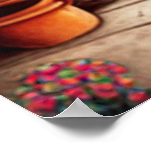 Eine kleine Touristenstadt mit kleinen Gassen Gesc Poster (Ecke)