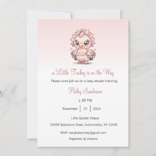 Eine kleine Truthahn ist auf dem Weg Einladung, Da Einladung