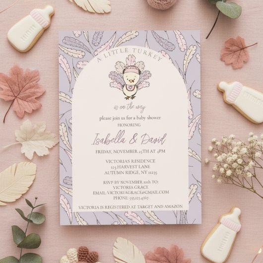 Eine kleine Türkei ist auf dem Weg Autumn Baby Sho Einladung