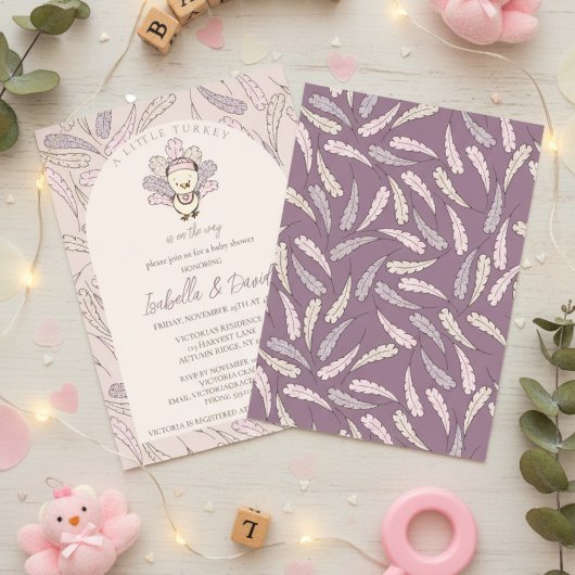 Eine kleine Türkei ist auf dem Weg Autumn Baby Sho Einladung