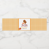 Eine kleine Türkei ist auf dem Weg zum Erntedank Wasserflaschenetikett (Einzelnes Label)