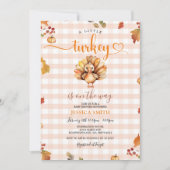 Eine kleine Türkei Orange Gingham Autumn Baby Show Einladung (Vorderseite)