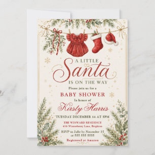 Eine kleine Weihnachts-Babyparty Einladung