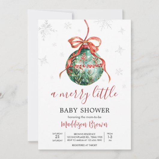 Eine kleine Weihnachtsdusche Einladung (Vorderseite)