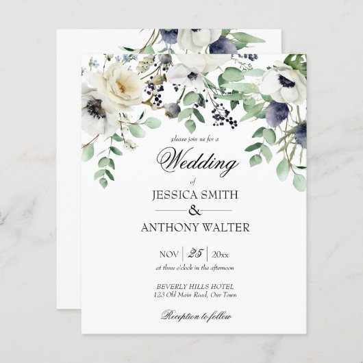 Eine kleine, weiße Blumenfeier lädt Sie ein (Vorne/Hinten)