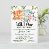 Eine kleine Wild One Baby Dusche Einladung (Stehend Vorderseite)