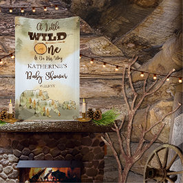Eine kleine Wild One Bears Woodland Babydusche Banner