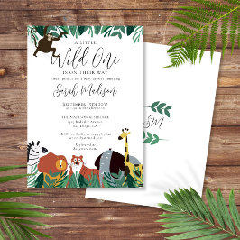 Eine kleine Wild One Safari Animals Kinderdusche Einladung