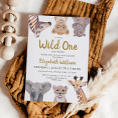 Eine kleine Wild One Safari Baby Animals Baby Dusc Einladung
