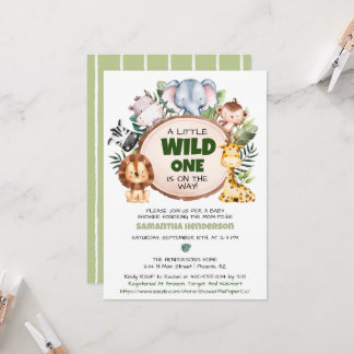Eine kleine Wild One Safari Babydusche Einladung