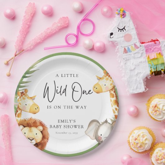 Eine kleine Wild One Safari Babydusche Pappteller (Party)