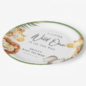 Eine kleine Wild One Safari Babydusche Pappteller (Schrägansicht)