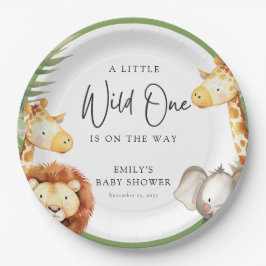 Eine kleine Wild One Safari Babydusche Pappteller