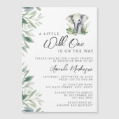 Eine kleine Wild One Safari Elephant Baby Dusche Magneteinladung (Vorderseite)