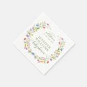 Eine kleine Wildblume Aquarell Babydusche Serviette (Ecke)