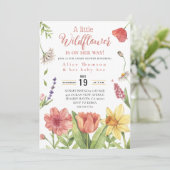 eine kleine Wildblume Baby Dusche Einladungen (Stehend Vorderseite)