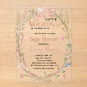 Eine kleine Wildblume Baby Girl Dusche Acryleinladungen (Vorderseite)