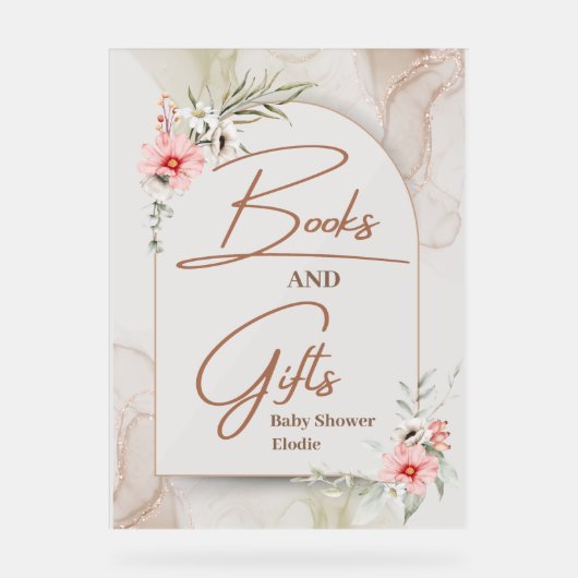 Eine kleine Wildblume Baby Girl Dusche Elegant Acrylschild (Vorderseite)