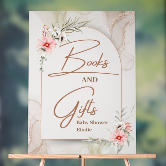 Eine kleine Wildblume Baby Girl Dusche Elegant Acrylschild (Neutral)