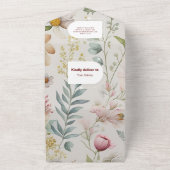 Eine kleine Wildblume Babydusche All In One Einladung (Außenbereich)