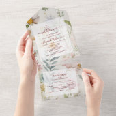 Eine kleine Wildblume Babydusche All In One Einladung (Abreißen)