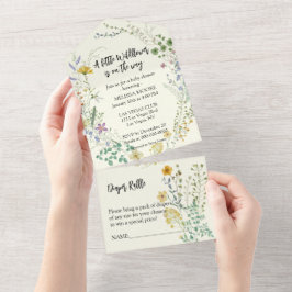 Eine kleine Wildblume Babydusche All In One Einladung