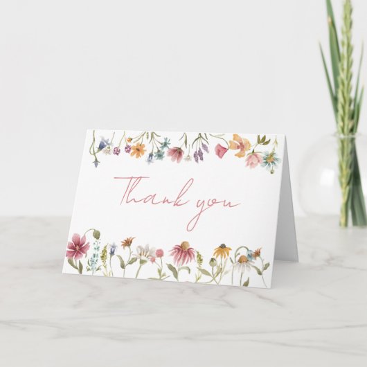 Eine kleine Wildblume Babydusche Dankeskarte (Vorderseite)