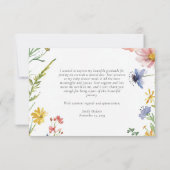 Eine kleine Wildblume Babydusche Dankeskarte (Rückseite)