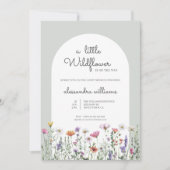 Eine kleine Wildblume Babydusche Einladung (Vorderseite)