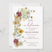 Eine kleine Wildblume Babydusche Einladung (Vorderseite)
