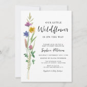 Eine kleine Wildblume Babydusche Einladung (Vorderseite)