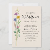 Eine kleine Wildblume Babydusche Einladung (Vorderseite)