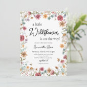 Eine kleine Wildblume Babydusche Einladung (Stehend Vorderseite)