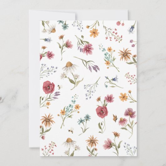 Eine kleine Wildblume Babydusche Einladung (Rückseite)