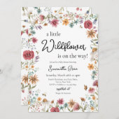 Eine kleine Wildblume Babydusche Einladung (Vorne/Hinten)