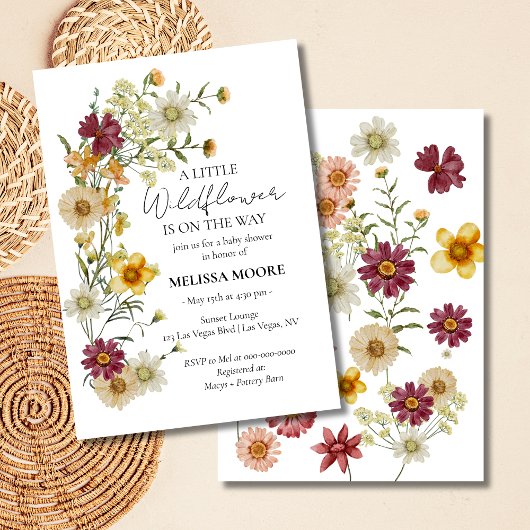 Eine kleine Wildblume Babydusche Einladung