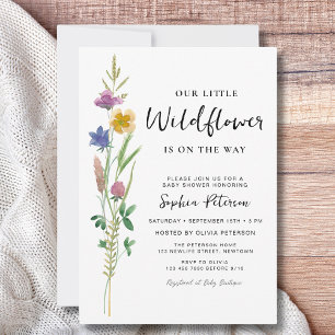 Eine kleine Wildblume Babydusche Einladung