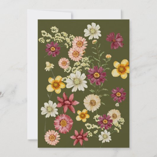 Eine kleine Wildblume Babydusche Einladung (Rückseite)