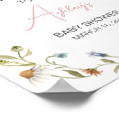 Eine kleine Wildblume Babydusche. Empfang Poster (Ecke)