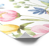 Eine kleine Wildblume Babydusche. Empfang Poster (Ecke)