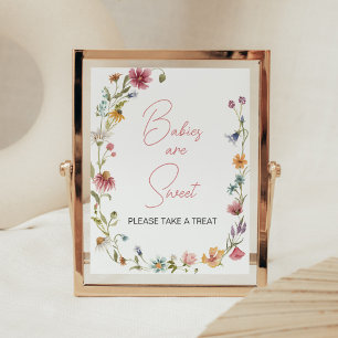 Eine kleine Wildblume Babydusche ist süß Poster