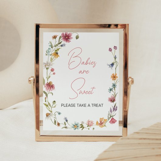 Eine kleine Wildblume Babydusche ist süß Poster